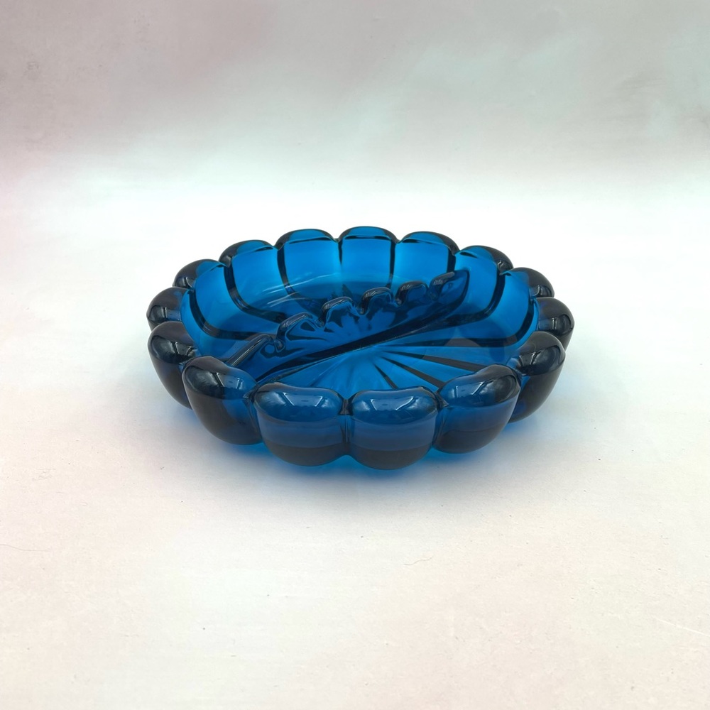 Blue Glass Ashtray